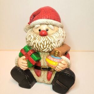 Vintage Wind-Up Musical Porcelain Santa Figure 6 Inch
